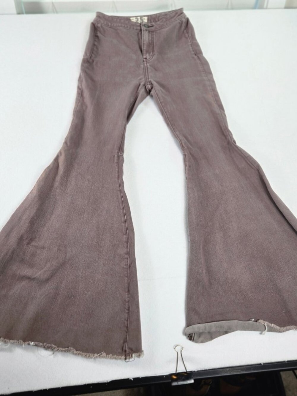 Women's Boho Mauve Frayed Hem jeans